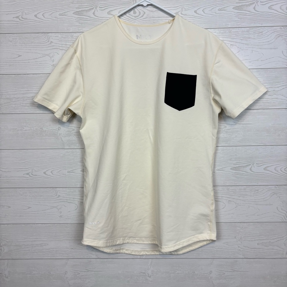 BYLT Basics Cream Short Sleeve Tee with Pocket